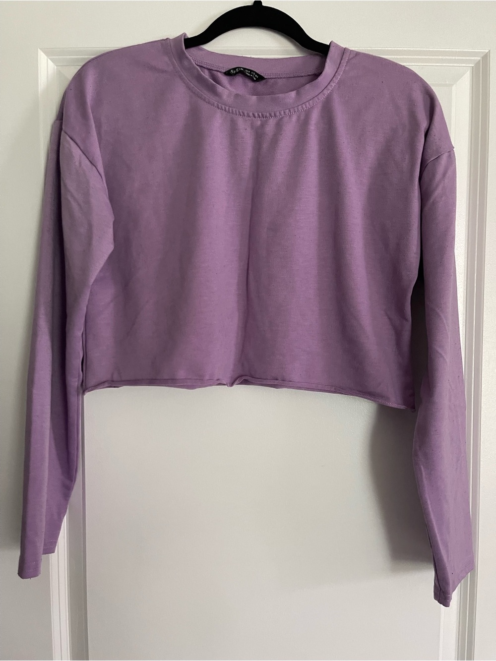 SHEIN Lavender Cropped Long-Sleeve Tee